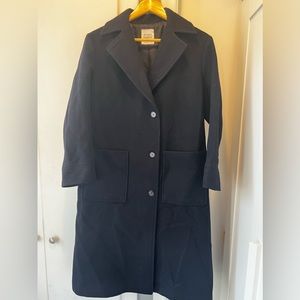 Navy blue wool coat